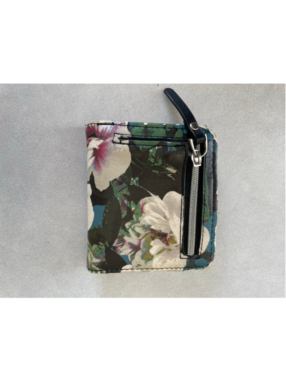 Women's Floral Print Bi-Fold Wallet One Size Blue White - Picture 2 of 5